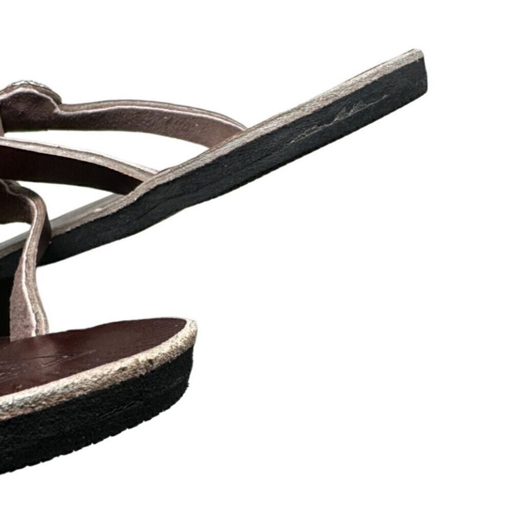 Swahili Coast Handcrafted Sandals Posie Fair Trade‎ Womens Size 6 Silver NEW - Picture 10 of 14